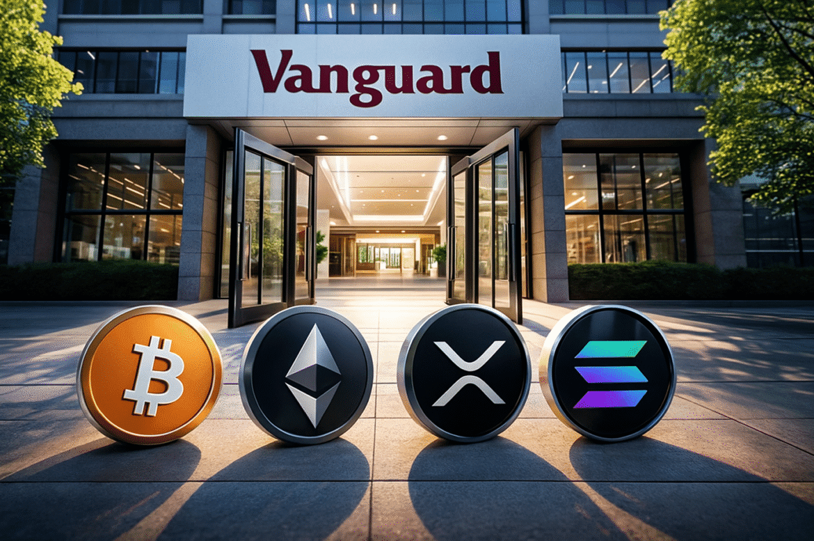 Vanguard muda de estratégia e abre portas para ETFs de Bitcoin, Ethereum, XRP e Solana