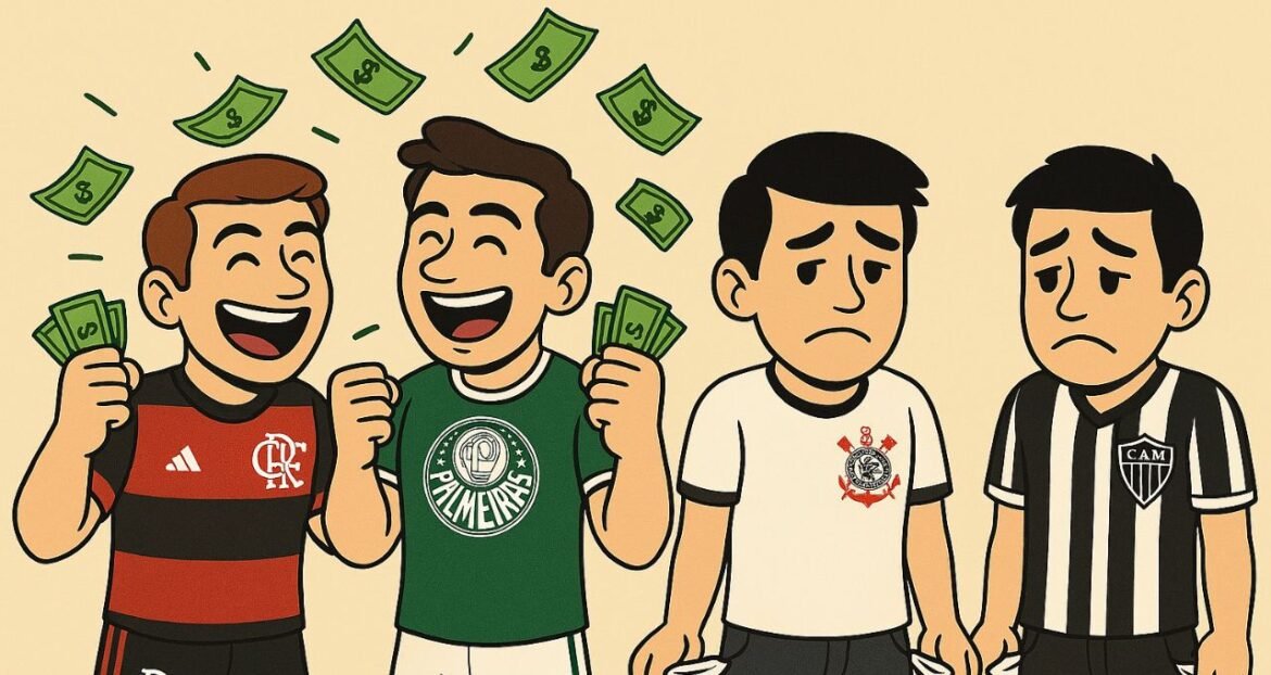 Corinthians ou Atlético MG: quais são os clubes brasileiros em maior crise financeira e os que mais arrecadam em 2025?
