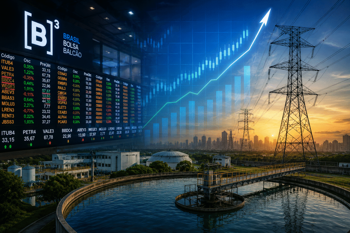 Utilities triplicam sua participação no Ibovespa em cinco anos, atraindo investidores em busca de previsibilidade.